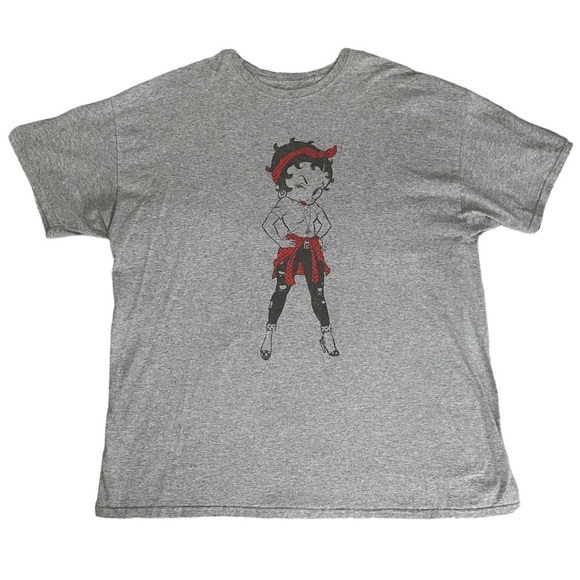 BETTY BOOP Gray Graphic T Shirt in 2XL - Picture 1 of 6